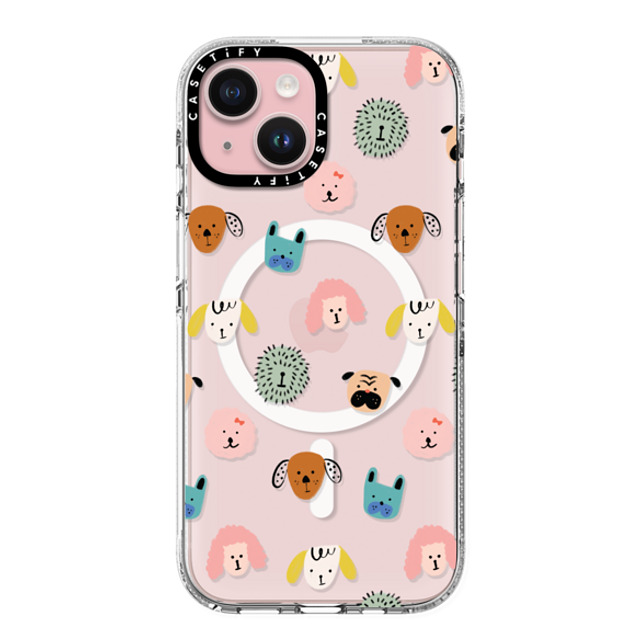 Black Lamb Studio x CASETiFY iPhone 15 Case Dog,Cartoon Clear Clear Case MagSafe Compatible Dog Faces Mother's Day Black Lamb Studio x CASETiFY iPhone 15 Case Dog,Cartoon Clear Clear Case MagSafe Compatible Dog Faces Mother's Day