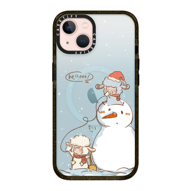 CASETiFY iPhone 13 ケース ブラック インパクトケース MagSafe対応 Hello Snowman xue tan