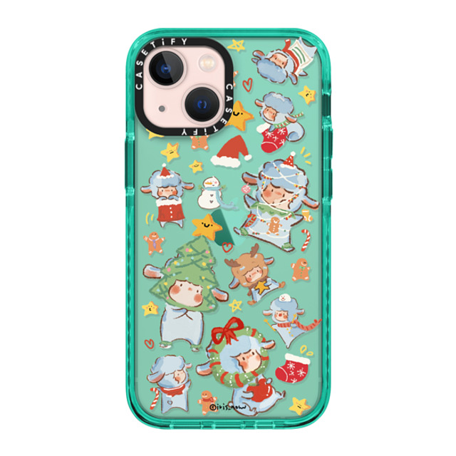 CASETiFY iPhone 13 Mini ケース ティール インパクトケース Sheep Adventure xue tan