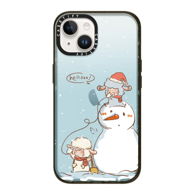 CASETiFY iPhone 14 ケース ブラック インパクトケース Hello Snowman xue tan