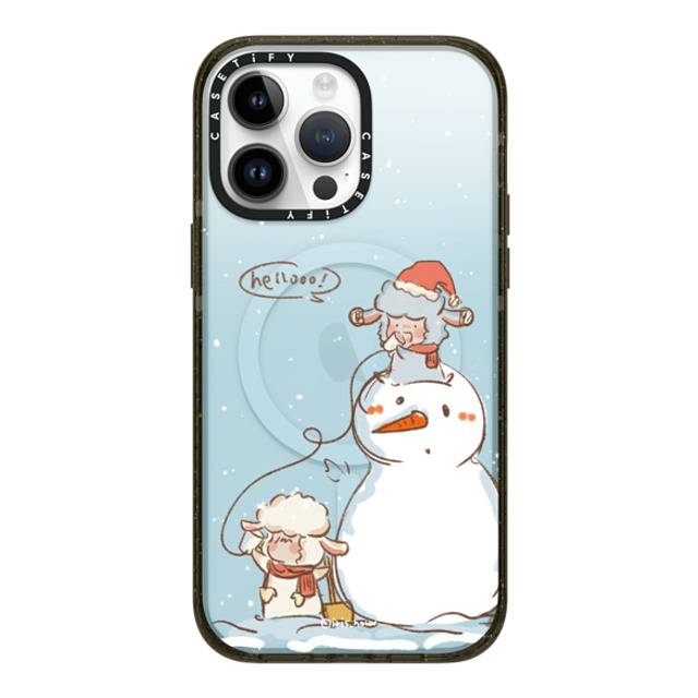 CASETiFY iPhone 14 Pro Max ケース ブラック インパクトケース MagSafe対応 Hello Snowman xue tan