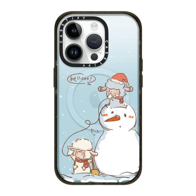 CASETiFY iPhone 14 Pro ケース ブラック インパクトケース MagSafe対応 Hello Snowman xue tan