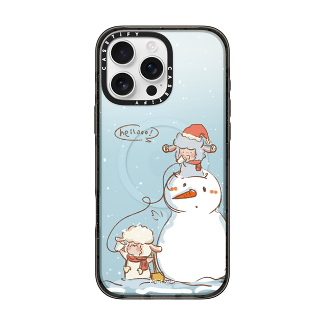 CASETiFY iPhone 16 Pro Max ケース ブラック インパクトケース MagSafe対応 Hello Snowman xue tan