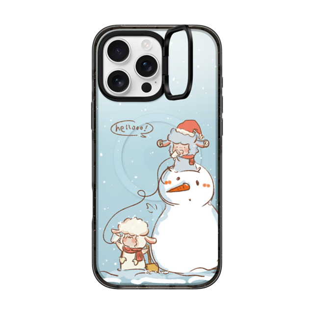 CASETiFY iPhone 16 Pro Max ケース ブラック インパクトリングスタンドケース MagSafe対応 Hello Snowman xue tan Father's Day CASETiFY iPhone 16 Pro Max ケース ブラック インパクトリングスタンドケース MagSafe対応 Hello Snowman xue tan Father's Day