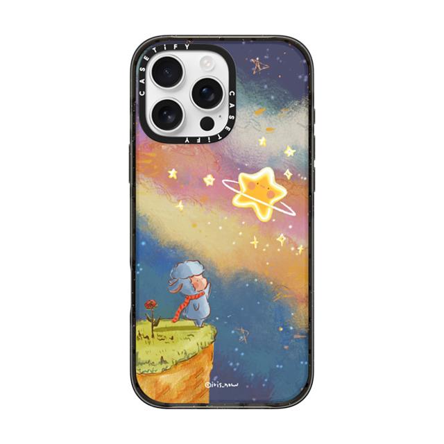CASETiFY iPhone 16 Pro Max ケース ブラック インパクトケース Gazing at the Starlit River xue tan