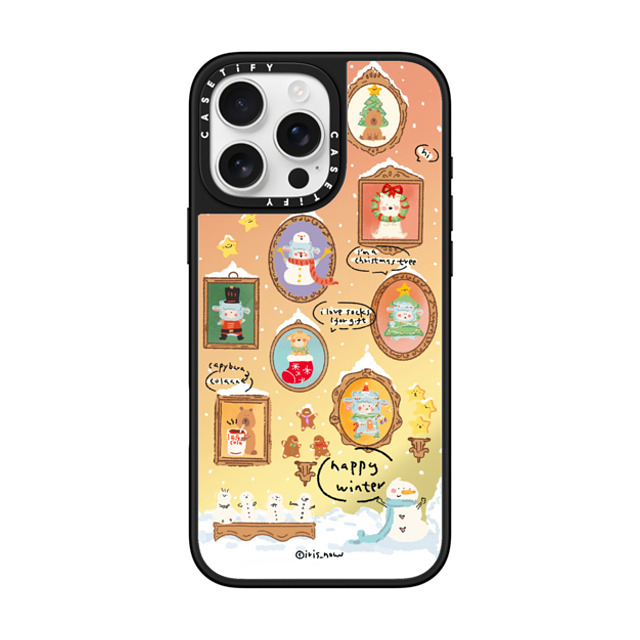 CASETiFY iPhone 16 Pro Max ケース Silver on Black ミラーケース MagSafe対応 Christmas Museum xue tan