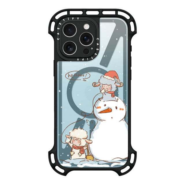 CASETiFY iPhone 16 Pro Max ケース ブラック ウルトラ バウンスケース MagSafe対応 Hello Snowman xue tan