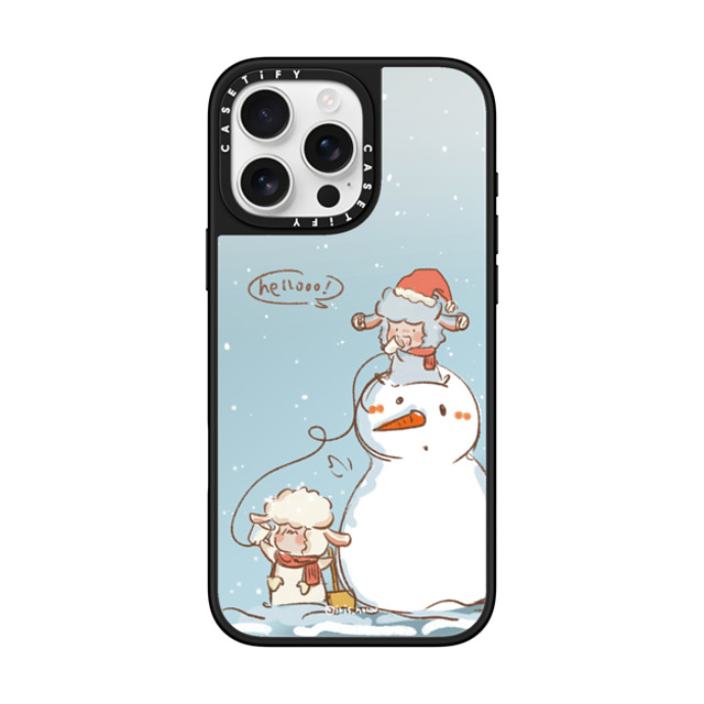 CASETiFY iPhone 16 Pro Max ケース Silver on Black ミラーケース MagSafe対応 Hello Snowman xue tan