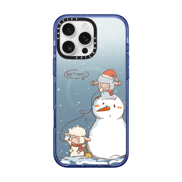 CASETiFY iPhone 16 Pro Max ケース Glitter Indigo インパクトケース MagSafe対応 Hello Snowman xue tan