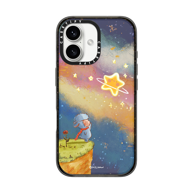 CASETiFY iPhone 16 ケース ブラック インパクトケース Gazing at the Starlit River xue tan