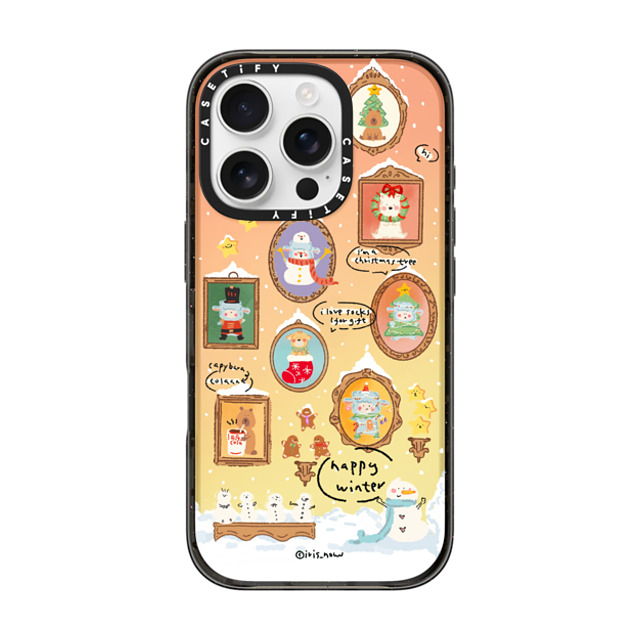 CASETiFY iPhone 16 Pro ケース ブラック インパクトケース Christmas Museum xue tan