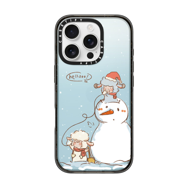 CASETiFY iPhone 16 Pro ケース ブラック インパクトケース Hello Snowman xue tan