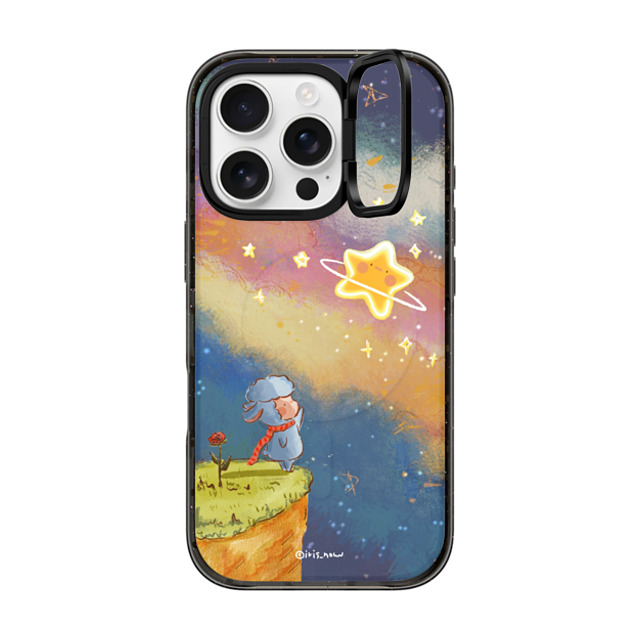 CASETiFY iPhone 16 Pro ケース ブラック インパクトリングスタンドケース MagSafe対応 Gazing at the Starlit River xue tan