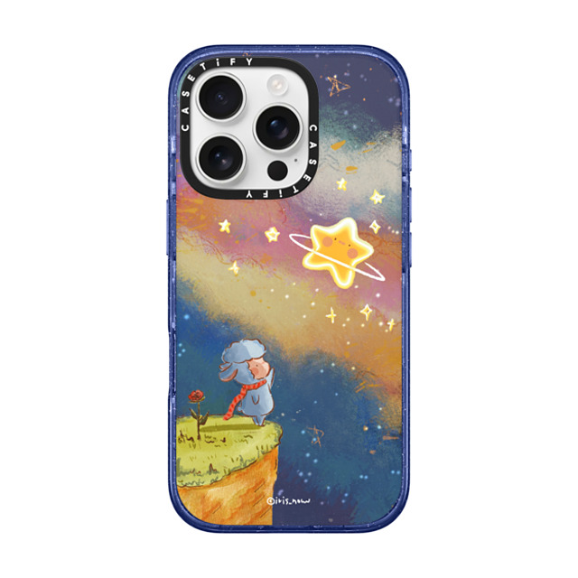 CASETiFY iPhone 16 Pro ケース Glitter Indigo インパクトケース MagSafe対応 Gazing at the Starlit River xue tan