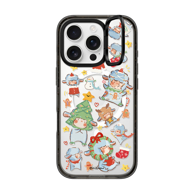 CASETiFY iPhone 16 Pro ケース ブラック インパクトリングスタンドケース MagSafe対応 Sheep Adventure xue tan