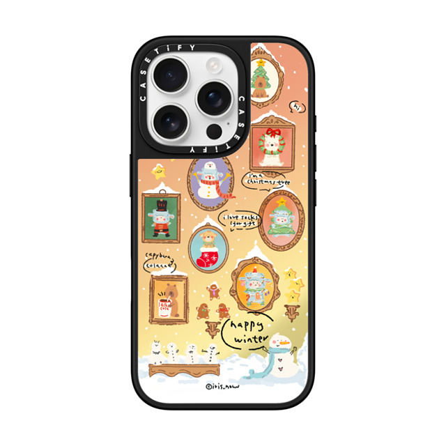 CASETiFY iPhone 16 Pro ケース Silver on Black ミラーケース MagSafe対応 Christmas Museum xue tan