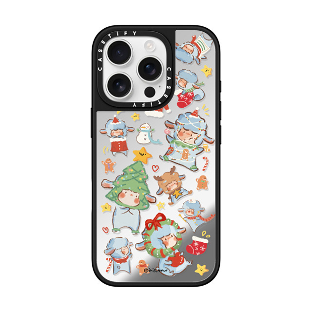 CASETiFY iPhone 16 Pro ケース Silver on Black ミラーケース MagSafe対応 Sheep Adventure xue tan