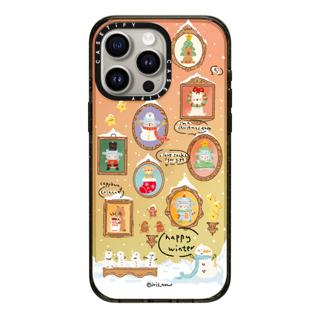 CASETiFY iPhone 15 Pro Max ケース ブラック インパクトケース Christmas Museum xue tan