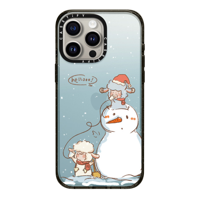 CASETiFY iPhone 15 Pro Max ケース ブラック インパクトケース Hello Snowman xue tan