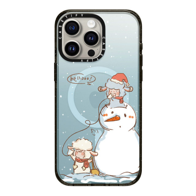 CASETiFY iPhone 15 Pro Max ケース ブラック インパクトケース MagSafe対応 Hello Snowman xue tan