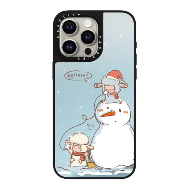 CASETiFY iPhone 15 Pro Max ケース Silver on Black ミラーケース MagSafe対応 Hello Snowman xue tan