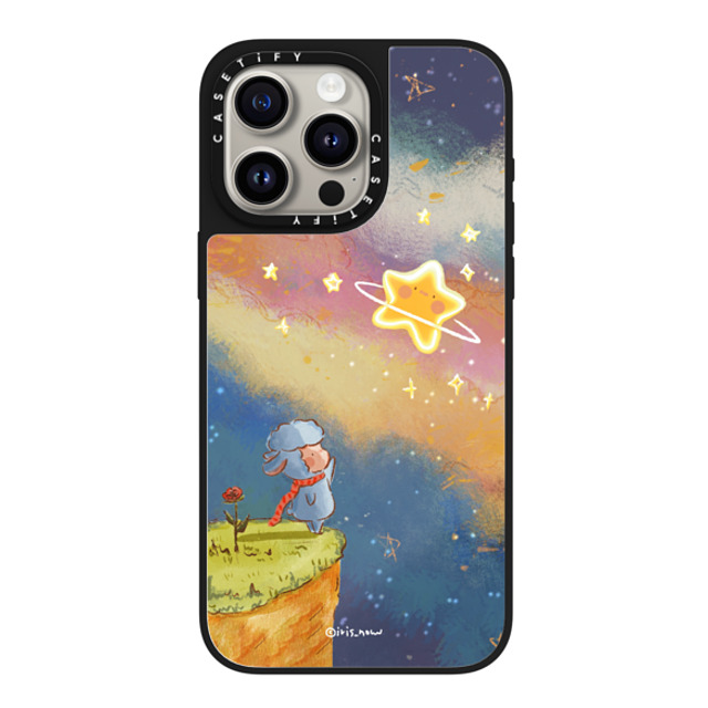 CASETiFY iPhone 15 Pro Max ケース Silver on Black ミラーケース MagSafe対応 Gazing at the Starlit River xue tan