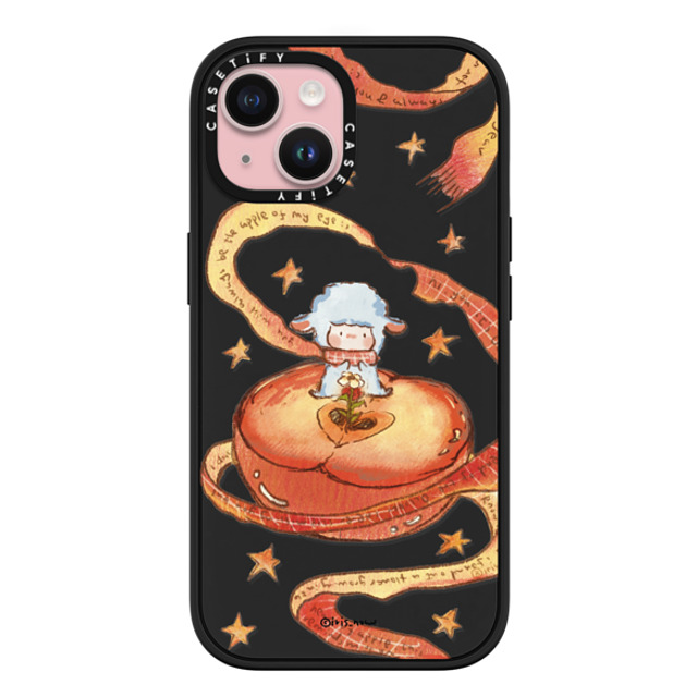 CASETiFY iPhone 15 ケース マットブラック インパクトケース MagSafe対応 Peace Apple xue tan