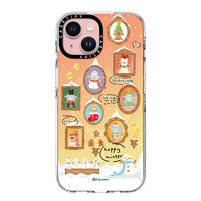 CASETiFY iPhone 15 ケース クリア クリア ケース MagSafe対応 Christmas Museum xue tan