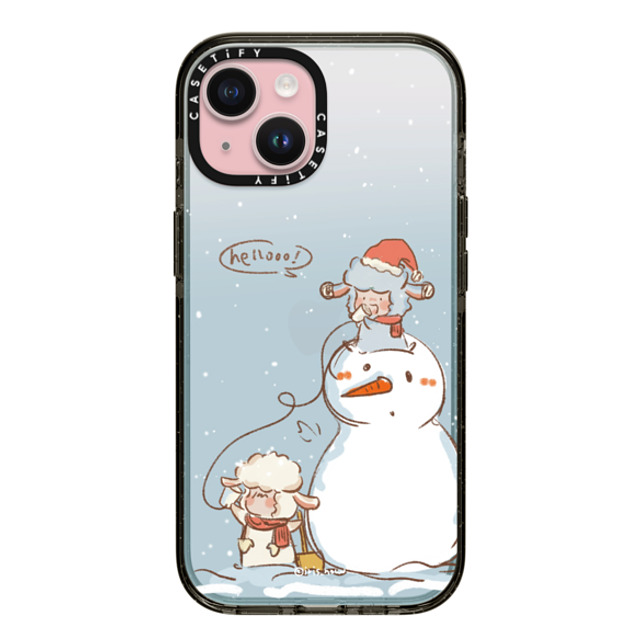 CASETiFY iPhone 15 ケース ブラック インパクトケース Hello Snowman xue tan