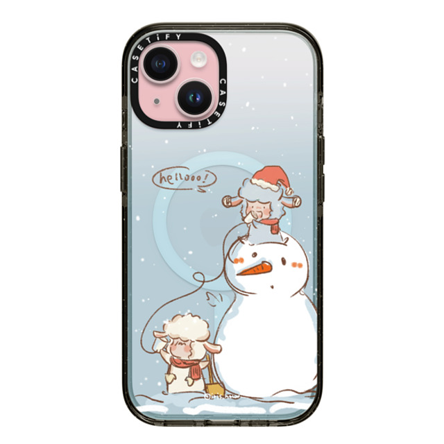 CASETiFY iPhone 15 ケース ブラック インパクトケース MagSafe対応 Hello Snowman xue tan Father's Day CASETiFY iPhone 15 ケース ブラック インパクトケース MagSafe対応 Hello Snowman xue tan Father's Day
