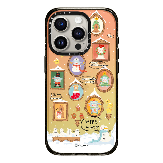 CASETiFY iPhone 15 Pro ケース ブラック インパクトケース Christmas Museum xue tan