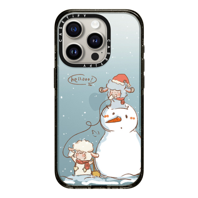 CASETiFY iPhone 15 Pro ケース ブラック インパクトケース Hello Snowman xue tan