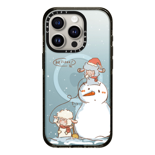 CASETiFY iPhone 15 Pro ケース ブラック インパクトケース MagSafe対応 Hello Snowman xue tan