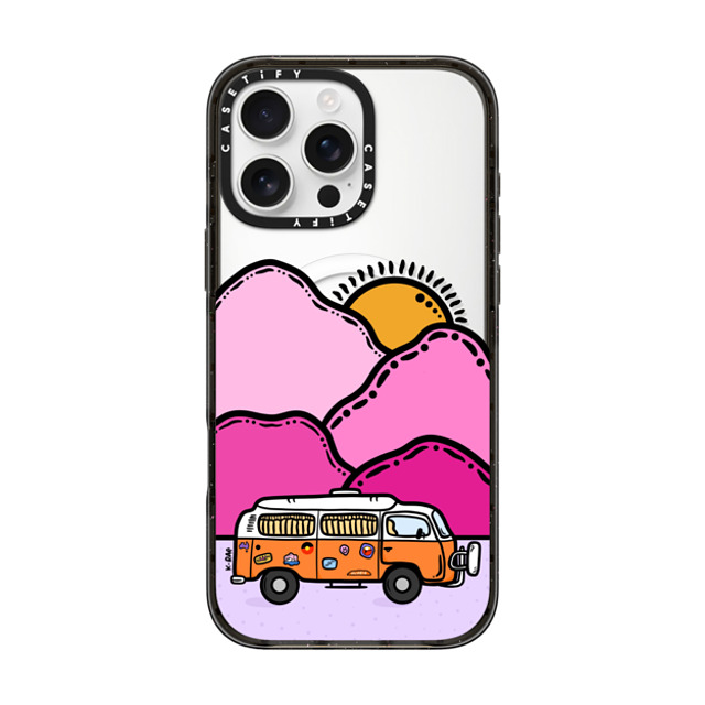 Kimberly Engwicht x CASETiFY iPhone 16 Pro Max Case Black Impact Case MagSafe Compatible Happy Camper Back to School Kimberly Engwicht x CASETiFY iPhone 16 Pro Max Case Black Impact Case MagSafe Compatible Happy Camper Back to School