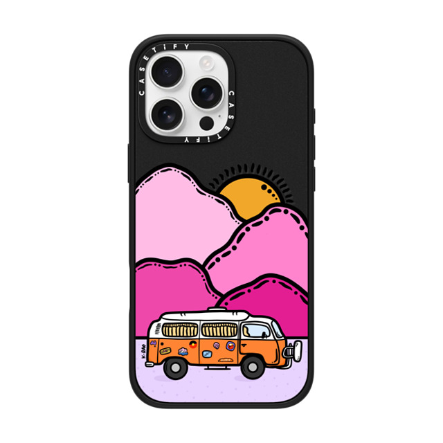 Kimberly Engwicht x CASETiFY iPhone 16 Pro Max Case Matte Black Impact Case MagSafe Compatible Happy Camper Back to School Kimberly Engwicht x CASETiFY iPhone 16 Pro Max Case Matte Black Impact Case MagSafe Compatible Happy Camper Back to School
