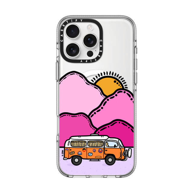 Kimberly Engwicht x CASETiFY iPhone 16 Pro Max Case クリア クリア ケース MagSafe対応 Happy Camper Back to School Kimberly Engwicht x CASETiFY iPhone 16 Pro Max Case クリア クリア ケース MagSafe対応 Happy Camper Back to School
