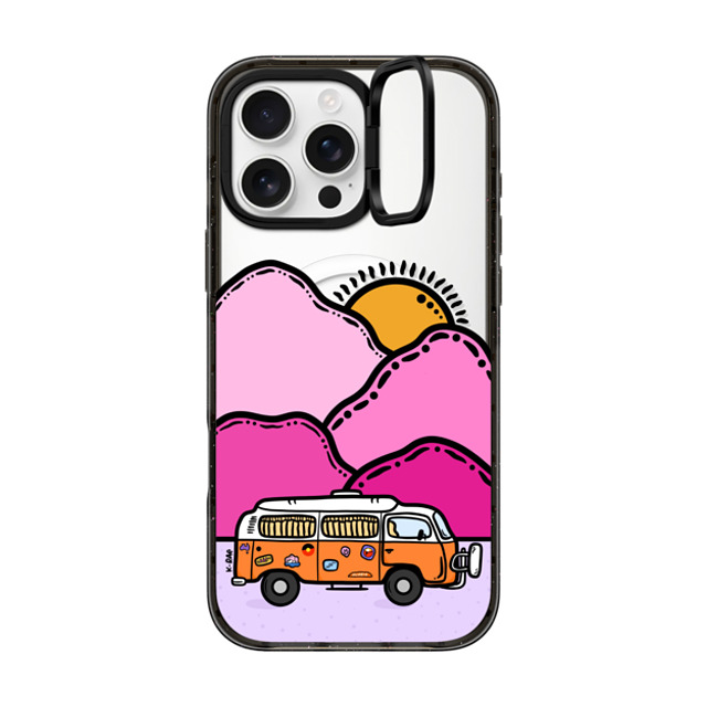 Kimberly Engwicht x CASETiFY iPhone 16 Pro Max Case Black インパクトリングスタンドケース MagSafe対応 Happy Camper Back to School Kimberly Engwicht x CASETiFY iPhone 16 Pro Max Case Black インパクトリングスタンドケース MagSafe対応 Happy Camper Back to School