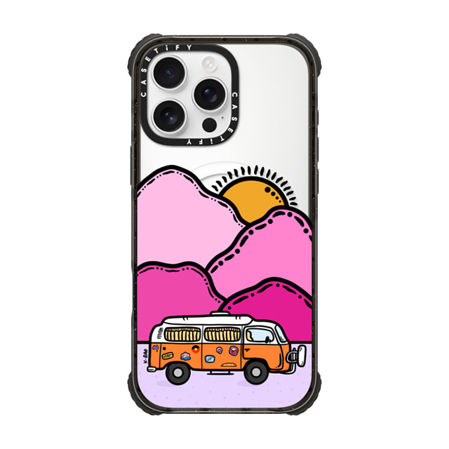 Kimberly Engwicht x CASETiFY iPhone 16 Pro Max Case Black ウルトラ インパクトケース MagSafe 対応 Happy Camper Back to School Kimberly Engwicht x CASETiFY iPhone 16 Pro Max Case Black ウルトラ インパクトケース MagSafe 対応 Happy Camper Back to School