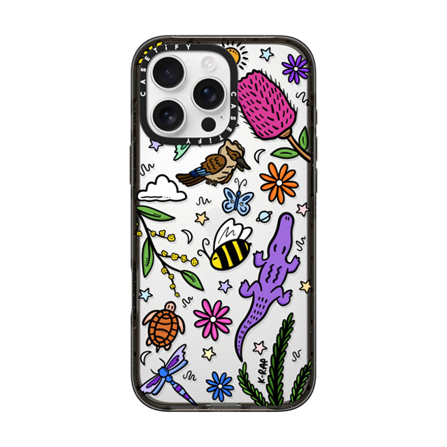 Kimberly Engwicht x CASETiFY iPhone 16 Pro Max ケース ブラック インパクトケース Outback Dreaming Back to School Kimberly Engwicht x CASETiFY iPhone 16 Pro Max ケース ブラック インパクトケース Outback Dreaming Back to School