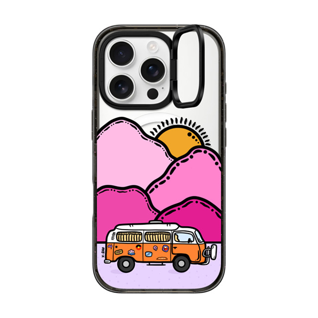 Kimberly Engwicht x CASETiFY iPhone 16 Pro Case Black インパクトリングスタンドケース MagSafe対応 Happy Camper Back to School Kimberly Engwicht x CASETiFY iPhone 16 Pro Case Black インパクトリングスタンドケース MagSafe対応 Happy Camper Back to School