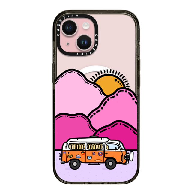 Kimberly Engwicht x CASETiFY iPhone 15 Case Black Impact Case MagSafe Compatible Happy Camper Back to School Kimberly Engwicht x CASETiFY iPhone 15 Case Black Impact Case MagSafe Compatible Happy Camper Back to School