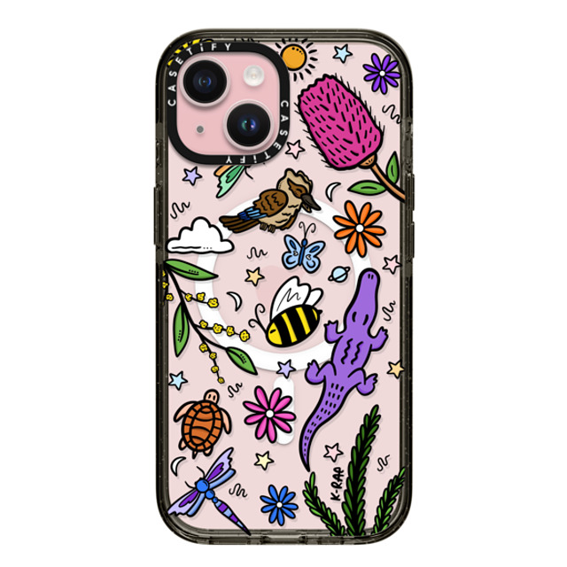 Kimberly Engwicht x CASETiFY iPhone 15 ケース ブラック インパクトケース MagSafe対応 Outback Dreaming Back to School Kimberly Engwicht x CASETiFY iPhone 15 ケース ブラック インパクトケース MagSafe対応 Outback Dreaming Back to School