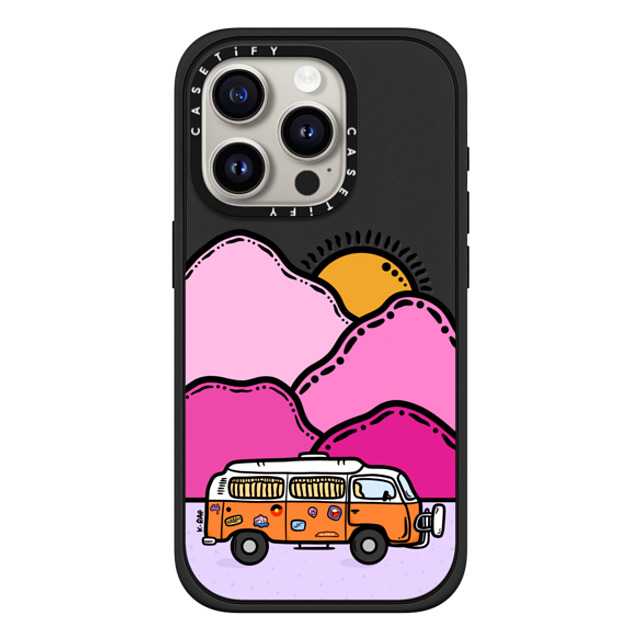 Kimberly Engwicht x CASETiFY iPhone 15 Pro Case Matte Black Impact Case MagSafe Compatible Happy Camper Back to School Kimberly Engwicht x CASETiFY iPhone 15 Pro Case Matte Black Impact Case MagSafe Compatible Happy Camper Back to School