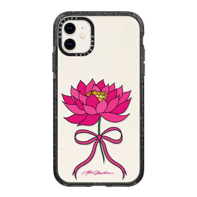 CASETiFY iPhone 11 ケース ブラック インパクトケース Ribbon Pink Water Lily Bow