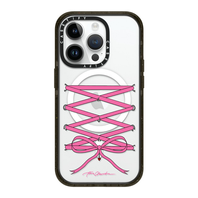 CASETiFY iPhone 14 Pro ケース ブラック インパクトケース MagSafe対応 Ribbon Pierced Corset Bow