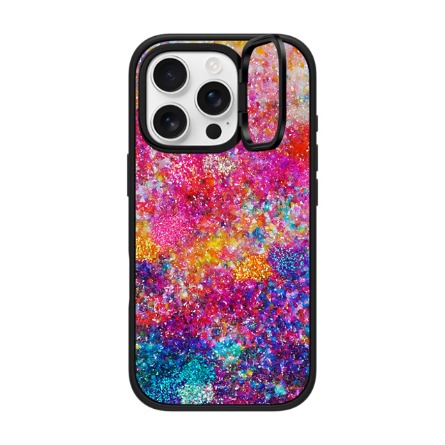 Ingrid Ching x CASETiFY iPhone 16 Pro ケース マットブラック インパクトリングスタンドケース MagSafe対応 And We Danced Our Way Home by Ingrid Ching