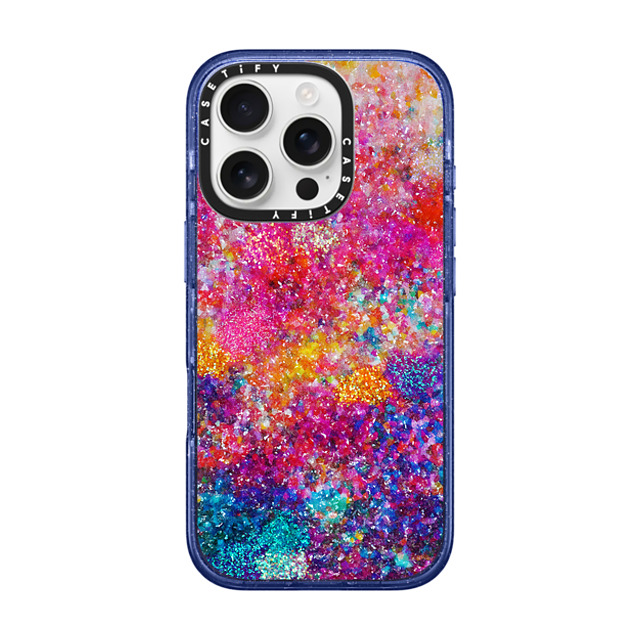 Ingrid Ching x CASETiFY iPhone 16 Pro ケース Glitter Indigo インパクトケース MagSafe対応 And We Danced Our Way Home by Ingrid Ching
