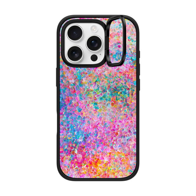 Ingrid Ching x CASETiFY iPhone 16 Pro ケース マットブラック インパクトリングスタンドケース MagSafe対応 My Neon Summer by Ingrid Ching