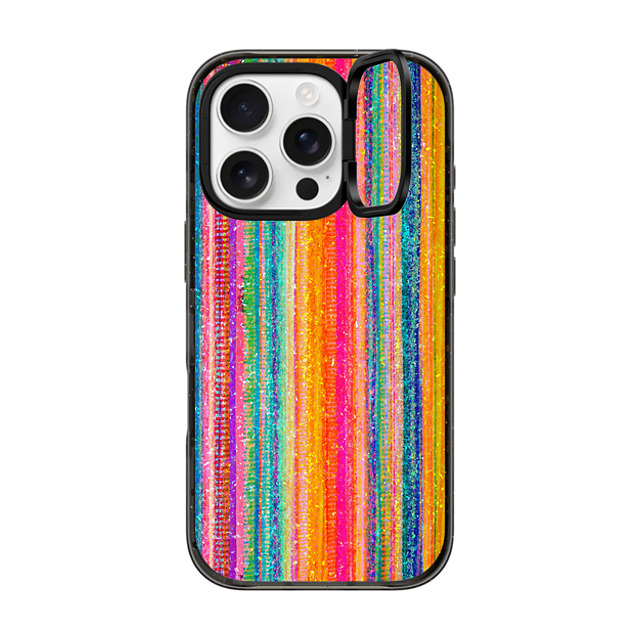 Ingrid Ching x CASETiFY iPhone 16 Pro ケース ブラック インパクトリングスタンドケース MagSafe対応 Lineation No. 62 by Ingrid Ching