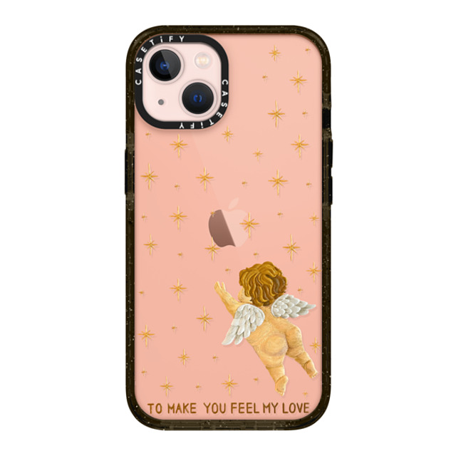 Emma Kang x CASETiFY iPhone 13 ケース ブラック インパクトケース feel my love